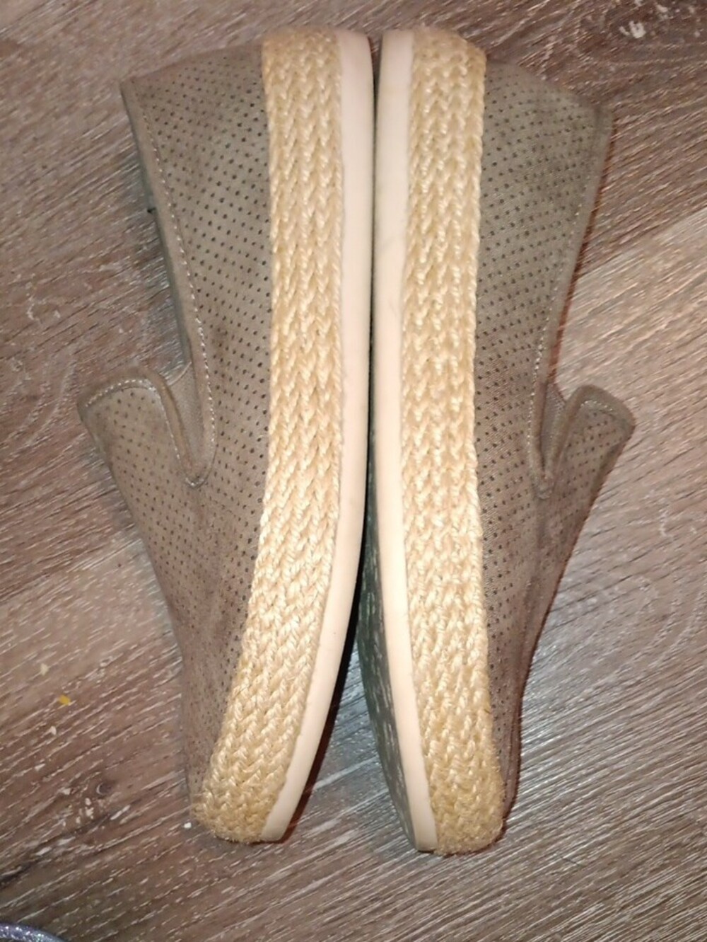 Esprit Brown Perforated Suede Slip-On Espadrilles - Picture 6 of 7